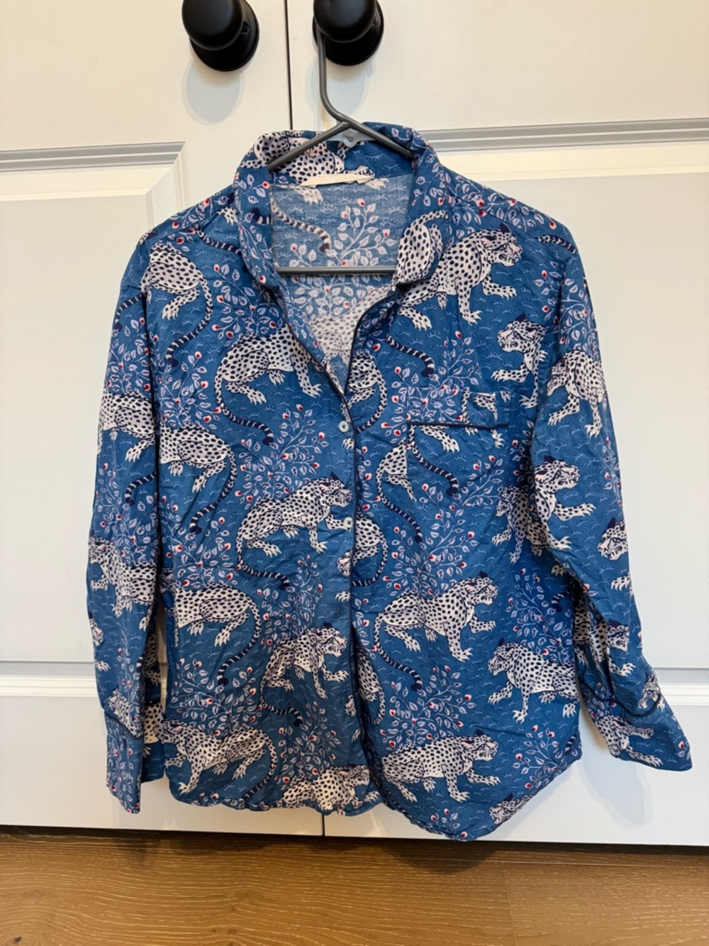 Printfresh Blue Leopard Print Women's Pajama Top